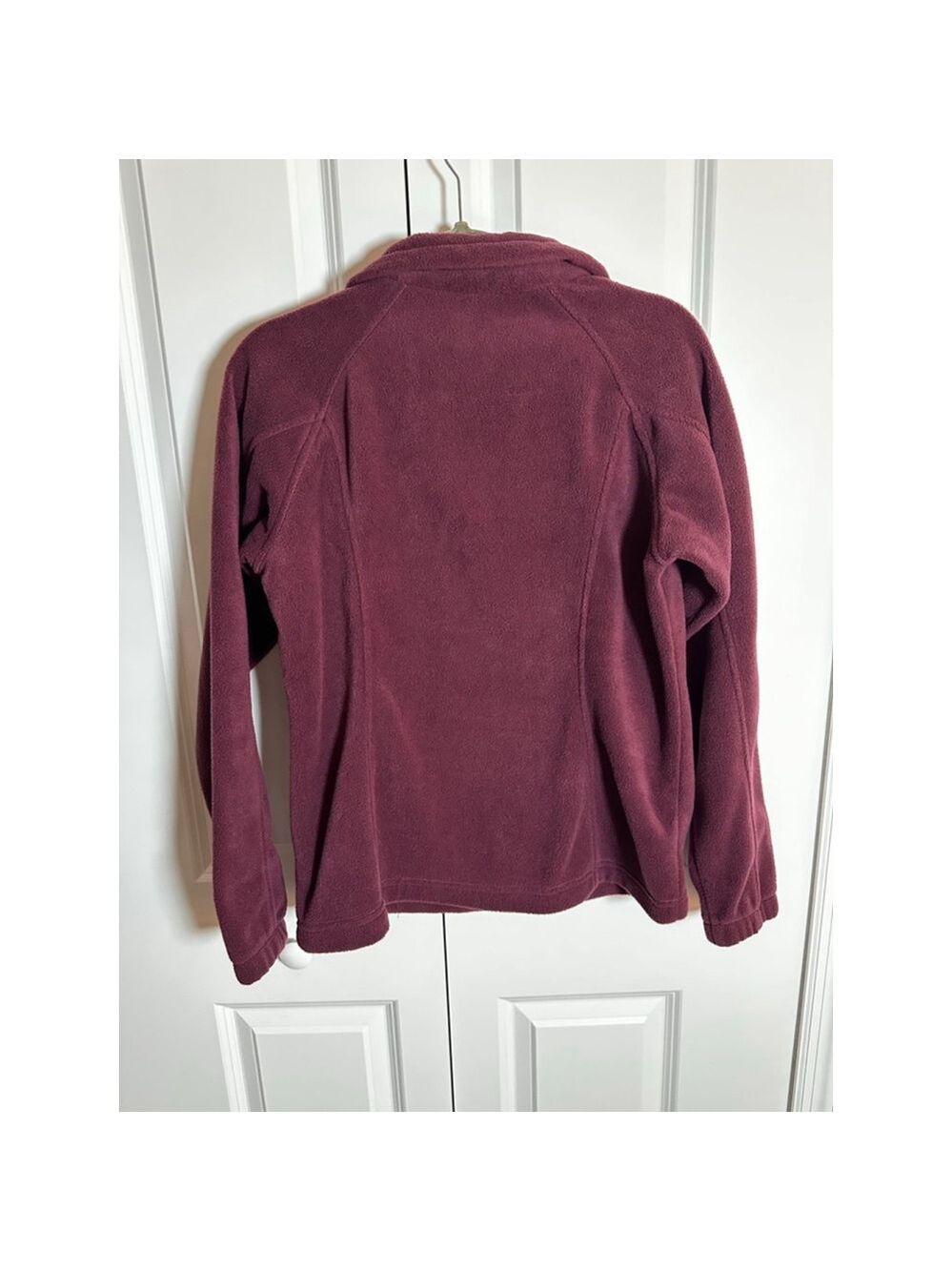 Columbia Maroon Full-Zip Fleece Jacket M - Picture 2 of 5